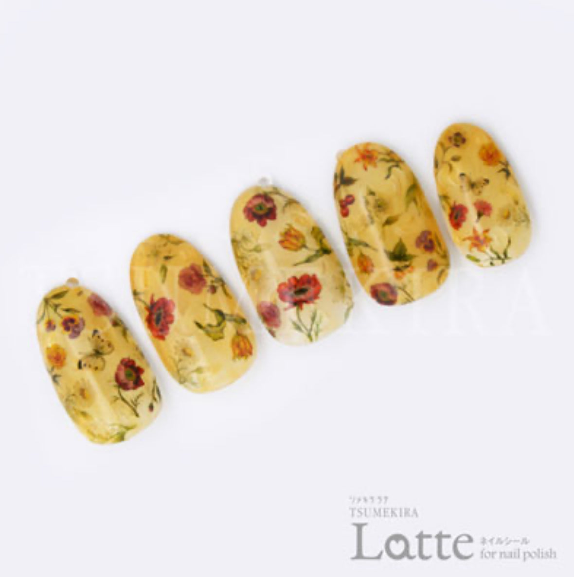 Tsumekira (latte) - Daisy’s Garden Nail Sticker (2 types)