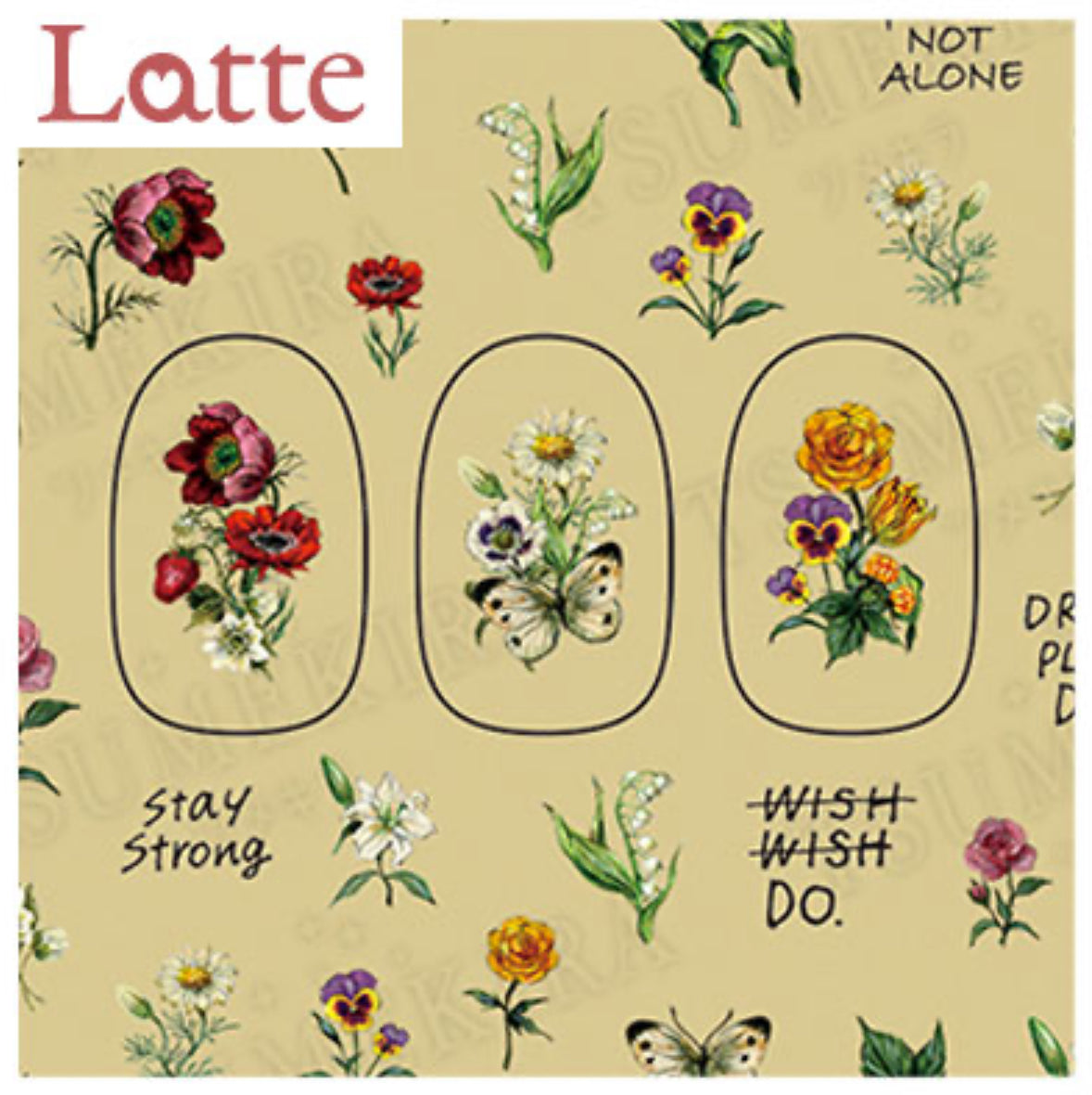 Tsumekira (latte) - Daisy’s Garden Nail Sticker (2 types)