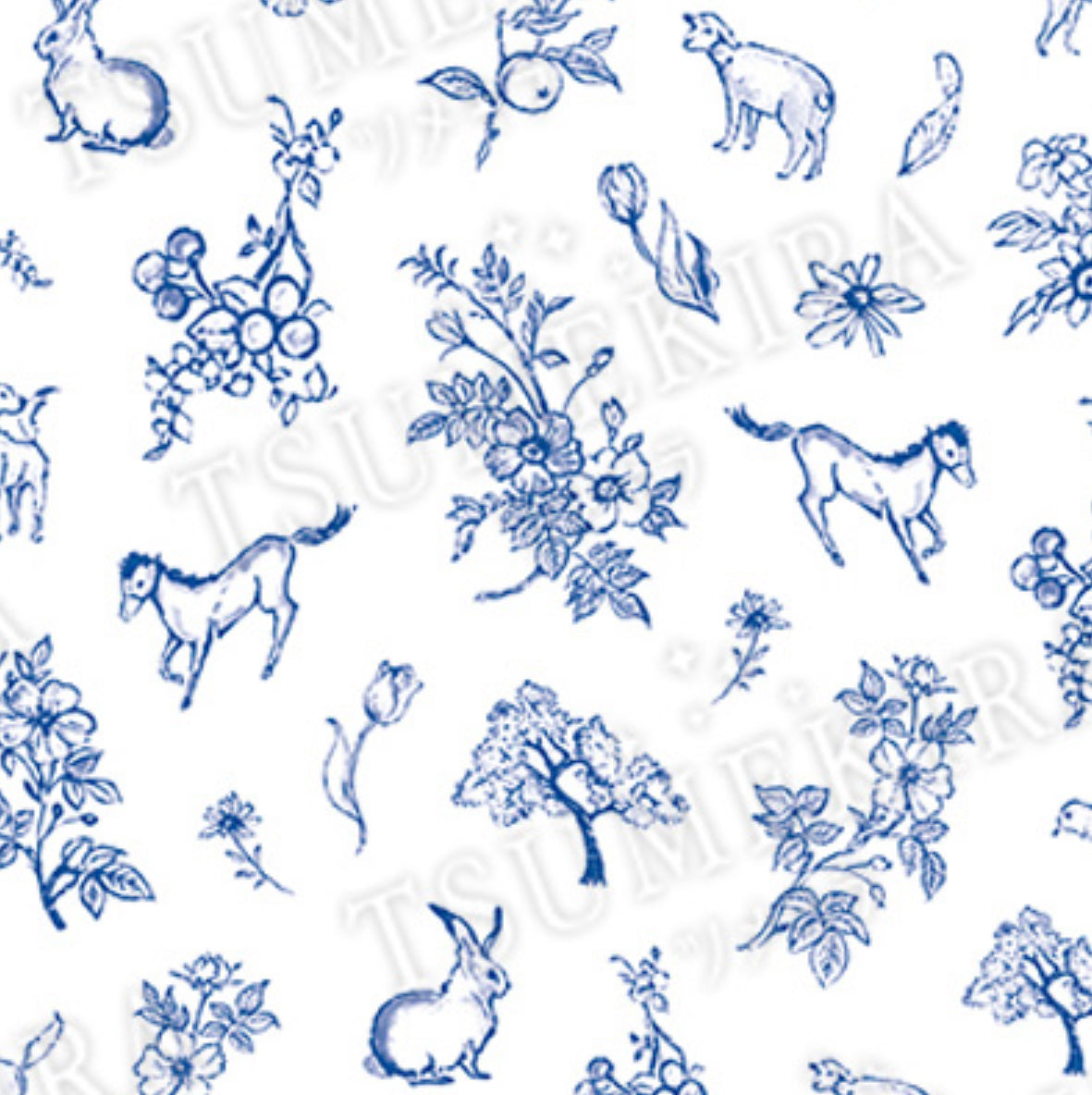 Tsumekira - Toile de Jouy Nail Sticker