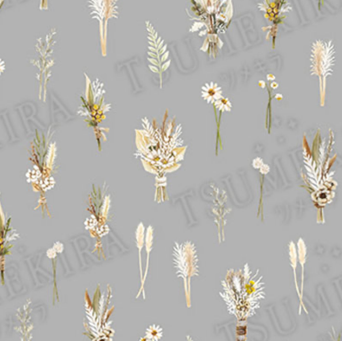 Tsumekira - White Dried Flowers Nail Sticker