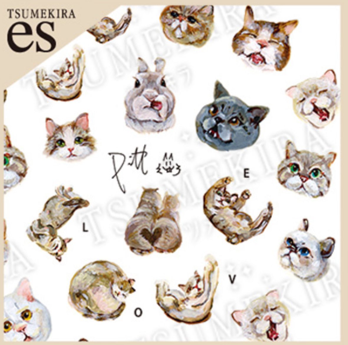 Tsumekira (es) - Cats in Love Nail Sticker