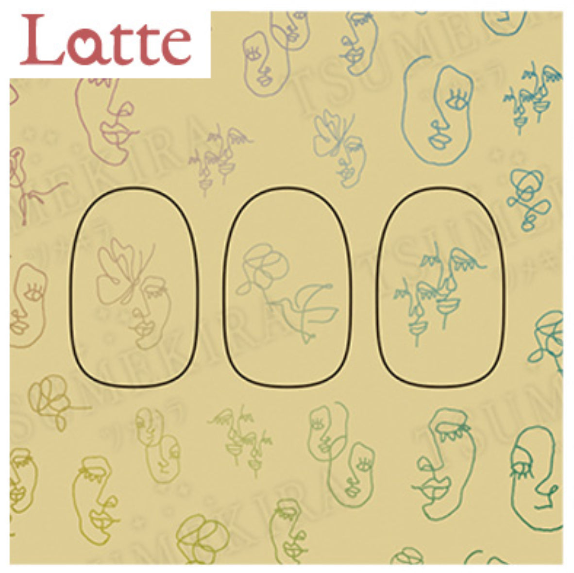 Tsumekira (latte) - One Stroke Nail Sticker