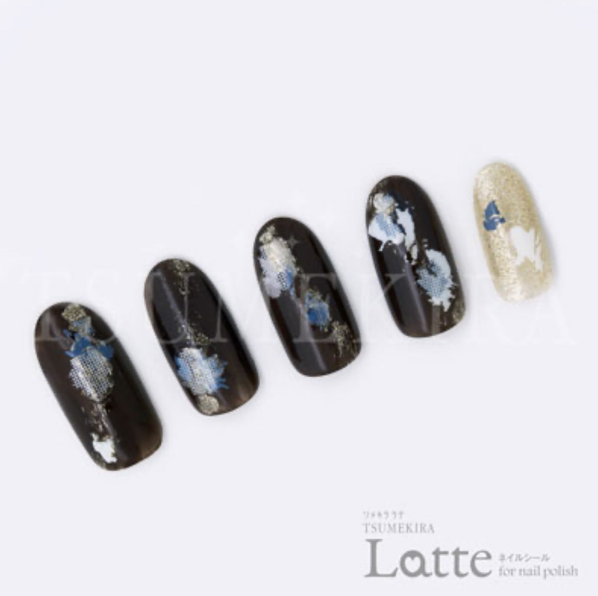 Tsumekira (latte) - Lattice Foil Nail Sticker (2 types)