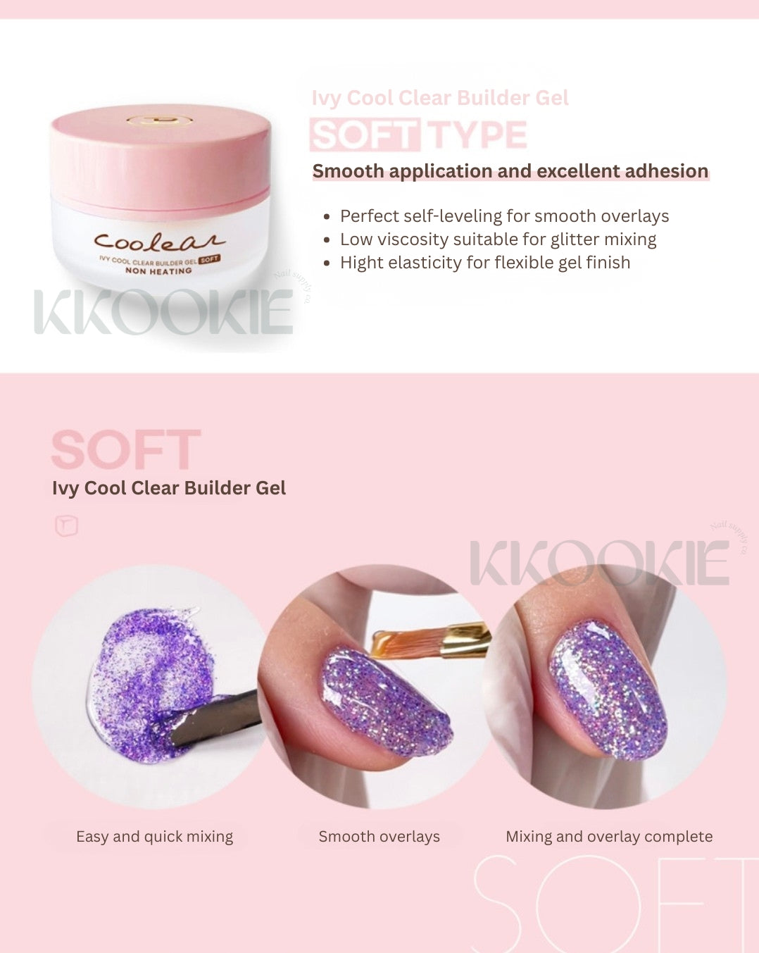 Jin.B - IVY Coolear Non-Heating Builder Gel (3 Types, 25g JAR)