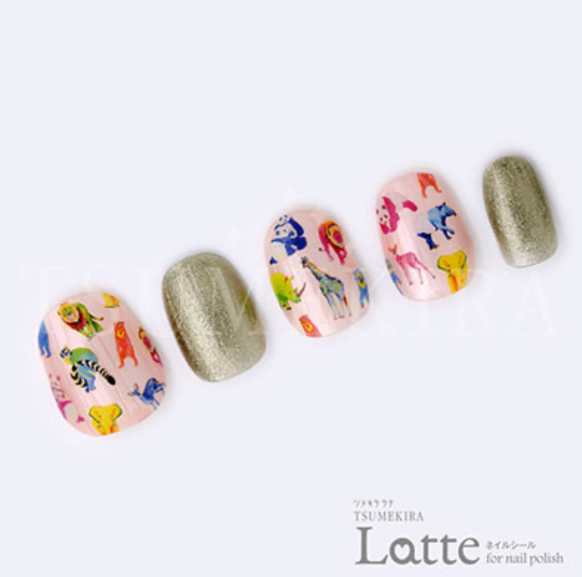 Tsumekira (latte) - Fujiyoshi Brother’s Colorful Animals Nail Sticker