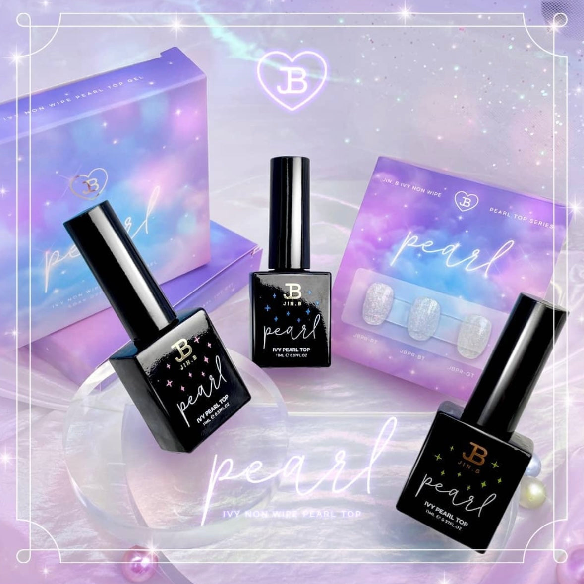 Jin.B - Ivy Non-Wipe Pearl Top Gel (3 types)