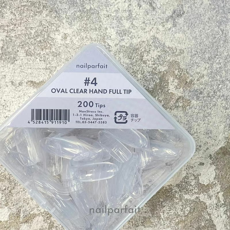 nail parfait - Oval Clear Full Tip (3 sizes)