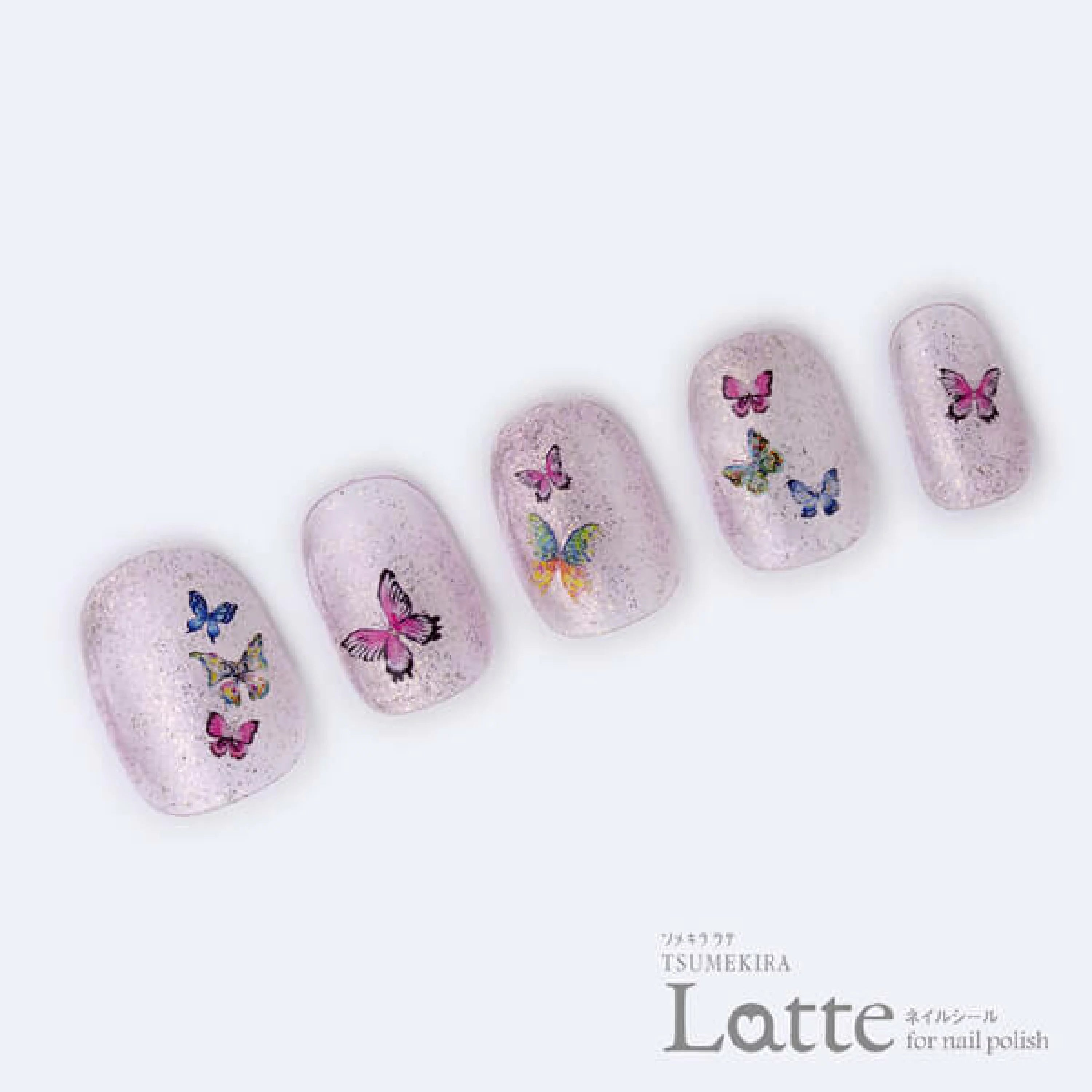 Tsumekira (latte) - Fujiyoshi Brother’s Happy Butterfly Nail Sticker