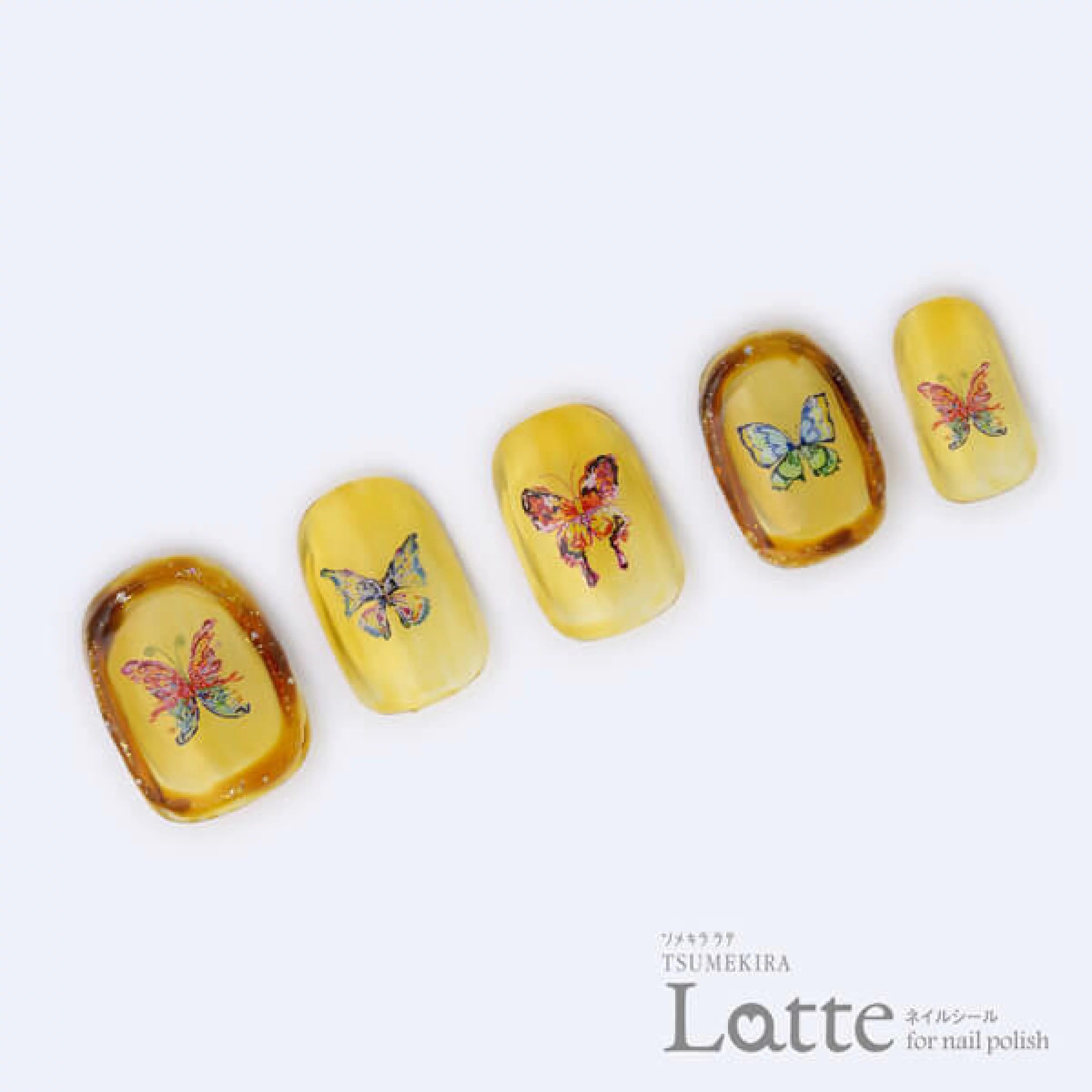 Tsumekira (latte) - Fujiyoshi Brother’s Happy Butterfly Nail Sticker