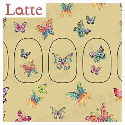 Tsumekira (latte) - Fujiyoshi Brother’s Happy Butterfly Nail Sticker