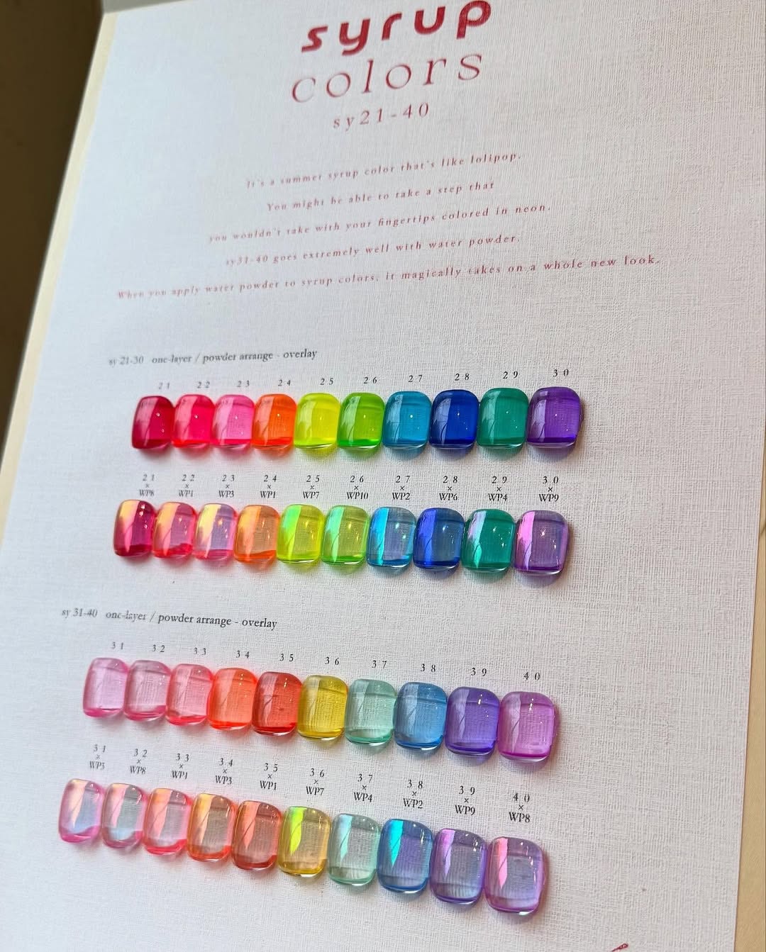 Enoi - SS Syrup Colours sy21-40 (Individuals/Full set)