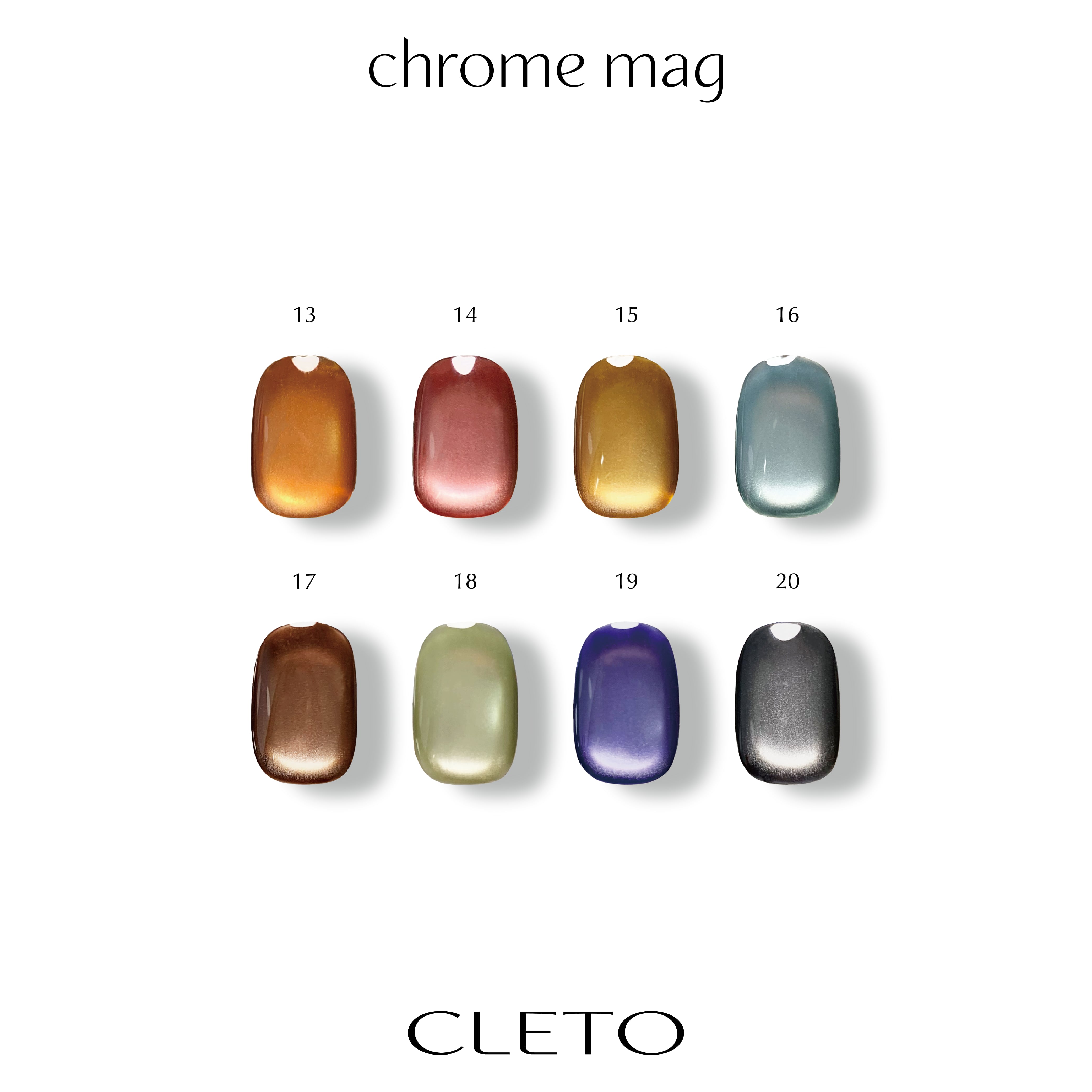 ジェルネイル・ネイルシール CLETO Chrome mag Set CLETO - Chrome Mag set #2 (13-20)