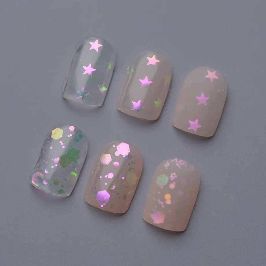 UNGU - PIXIE PINK HOLOGRAM (STAR/ HEXAGON)