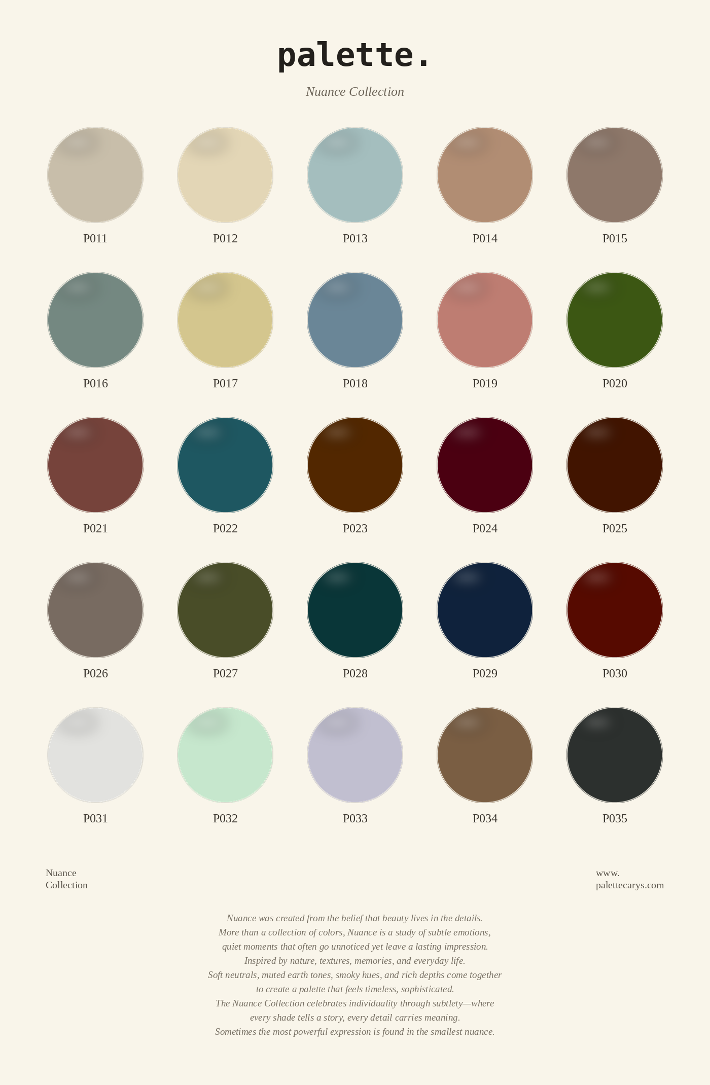 Palette. - Nuance Collection
