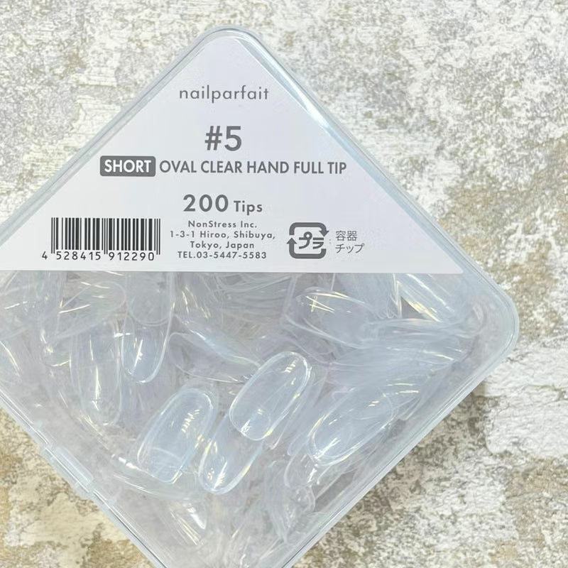 nail parfait - Short Oval Clear Full Tip (3 sizes)